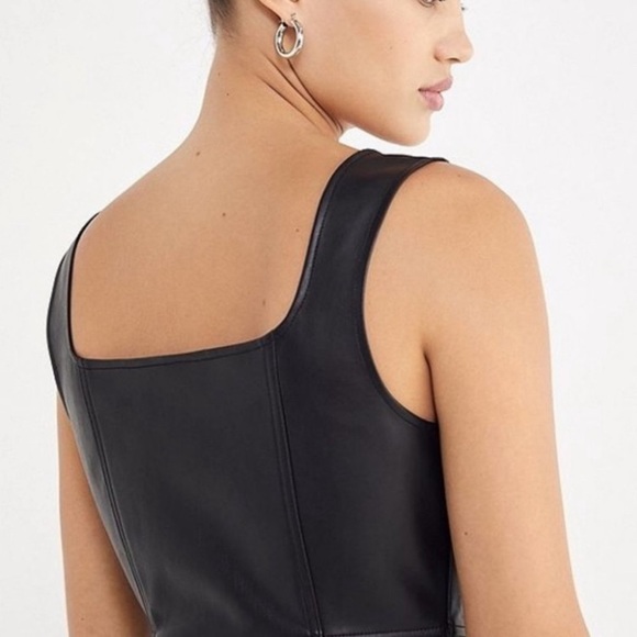Urban Outfitters Faux Leather Button-Down Dress black size 8 - Picture 10 of 16
